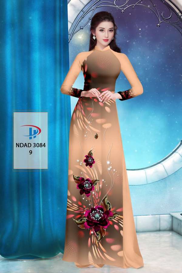 Vải Áo Dài Hoa In 3D AD NDAD3084 72